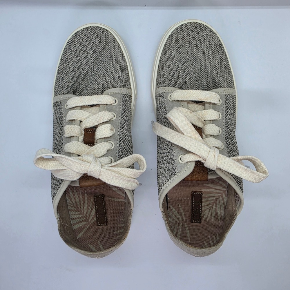 OluKai Pehuea Li Womens‎ 7.5 Tapa Gray Mesh Lace Up Drop-In Heel Sneakers - Picture 5 of 11